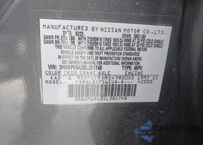 3N8AP6BA3SL381748: 43378715