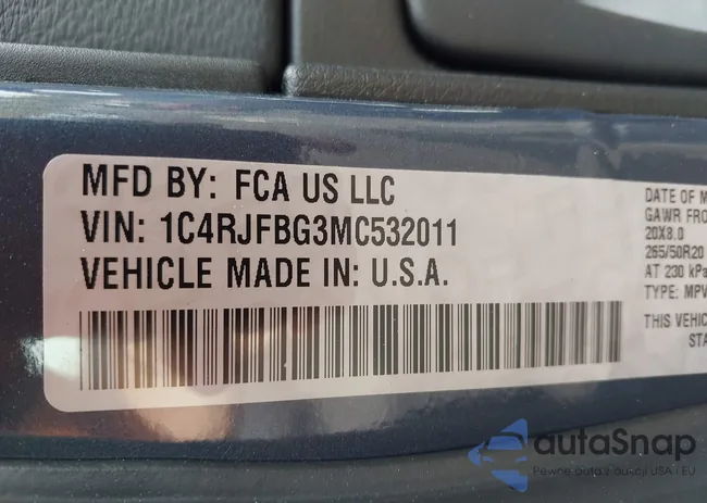 1C4RJFBG3MC532011: 43379009