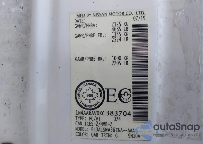 1N4AA6AV0KC383704: 43379050