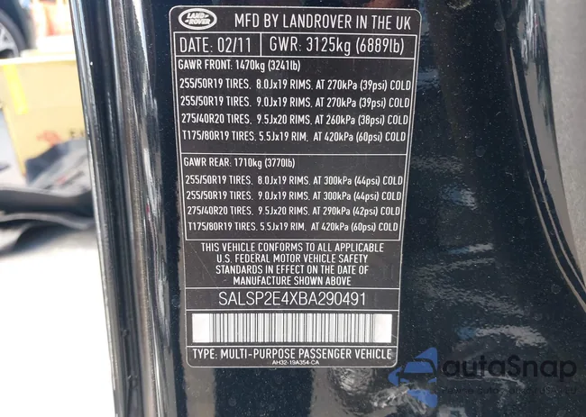 SALSP2E4XBA290491: 43379135