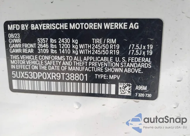 5UX53DP0XR9T38801: 43379182