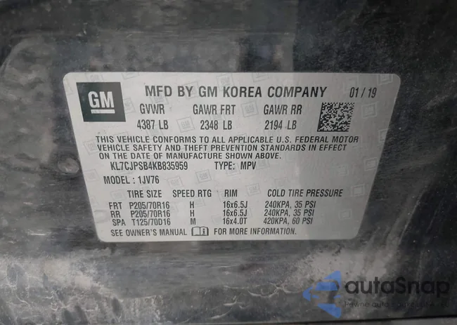 KL7CJPSB4KB835959: 43378265