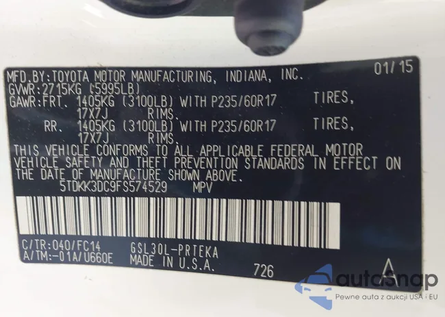 5TDKK3DC9FS574529: 43378279