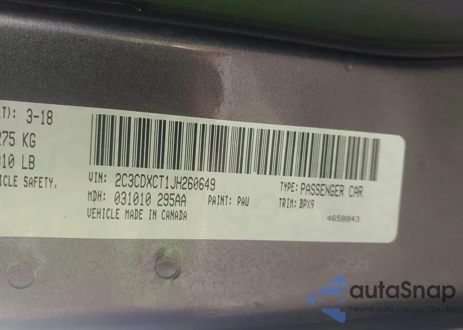 2C3CDXCT1JH260649: 43378301