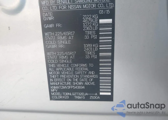 KNMAT2MV3FP543694: 43378361