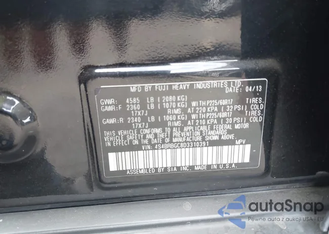 4S4BRBGC8D3310391: 43378452