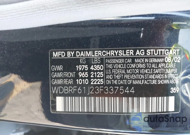 WDBRF61J23F337544: 43378482