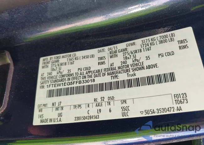 1FTEW1EG5FFB33018: 43379878