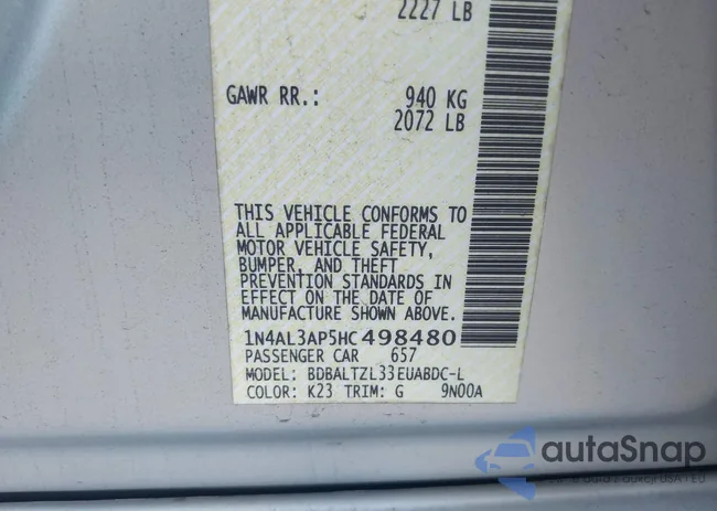 1N4AL3AP5HC498480: 43380054