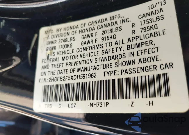 2HGFB2F5XDH591962: 43380095