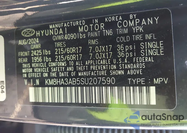 KM8HA3AB5SU207590: 43380198