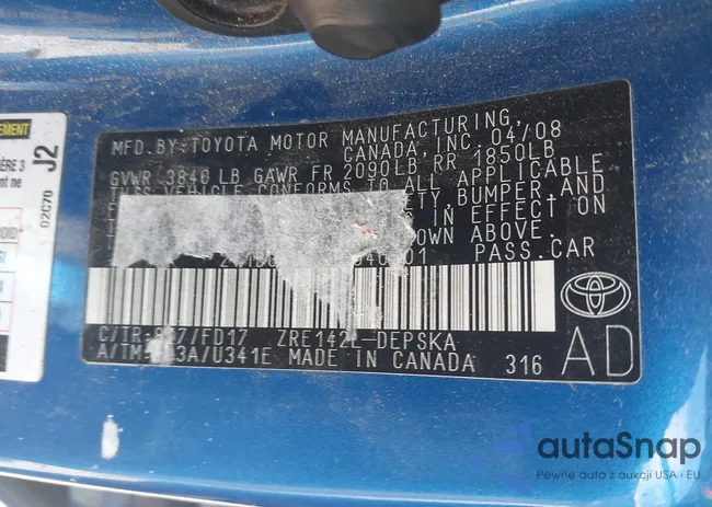 2T1BU40E79C040501: 43380240