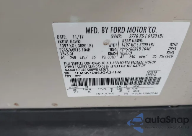 1FM5K7D86JGA24140: 43380241