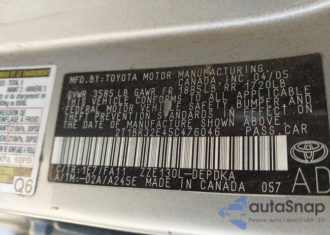 2T1BR32E45C476046: 43379295