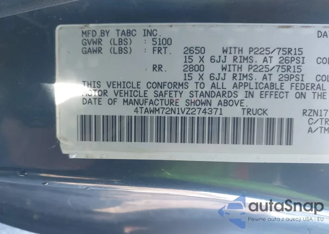 4TAWM72N1VZ274371: 43379366