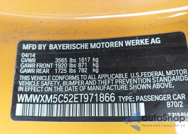 WMWXM5C52ET971866: 43379434