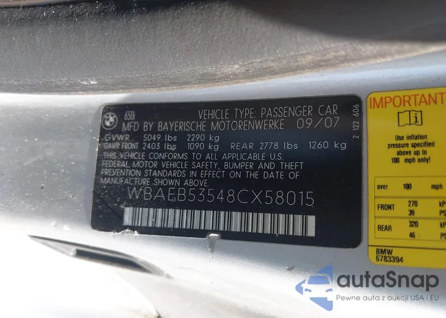 WBAEB53548CX58015: 43379454