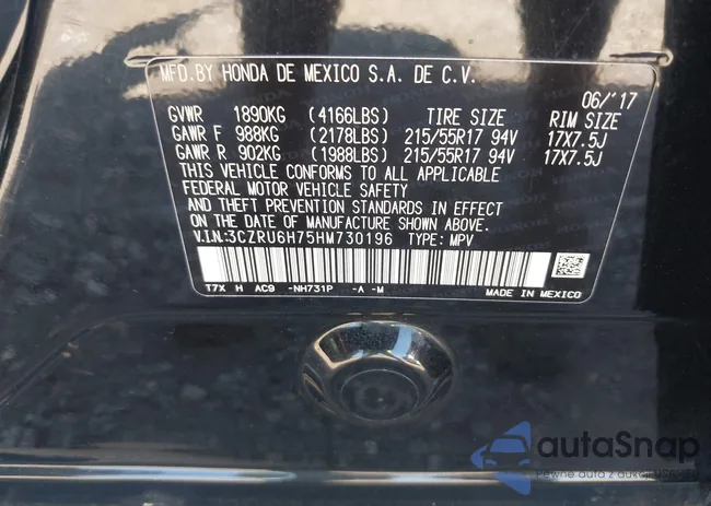 3CZRU6H75HM730196: 43380695