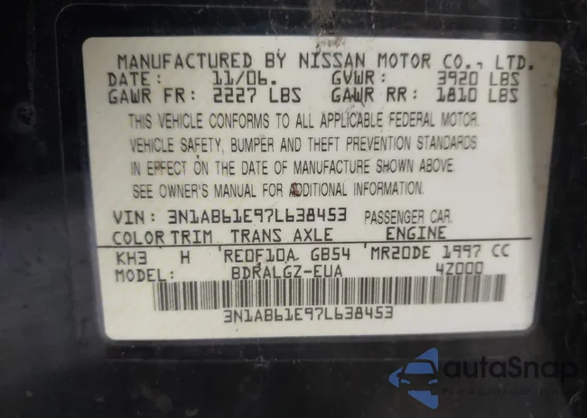 3N1AB61E97L638453: 43380855