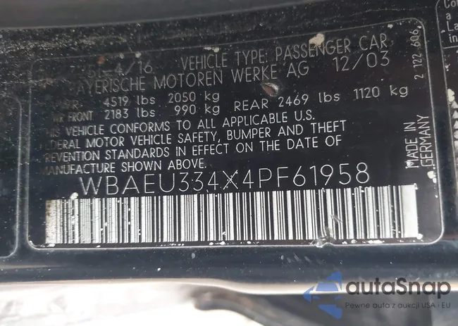 WBAEU334X4PF61958: 43380930