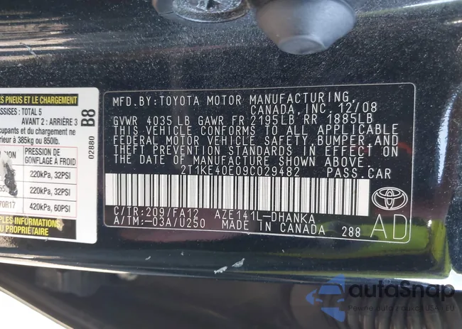 2T1KE40E09C029482: 43380938