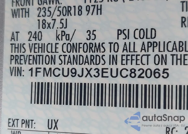 1FMCU9JX3EUC82065: 43380964