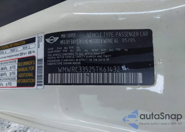 WMWRC33525TK61432: 43381004