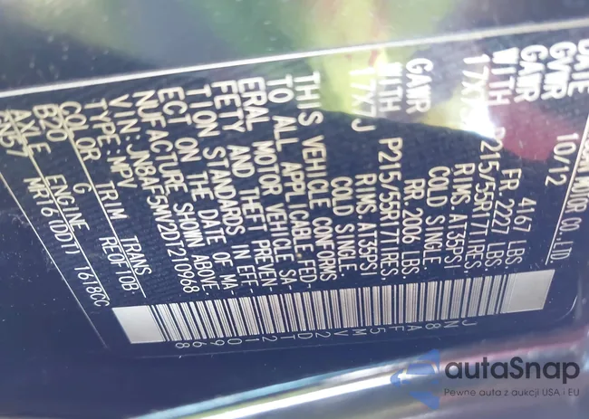 JN8AF5MV2DT210968: 43381036