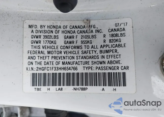 2HGFC1F33HH654766: 43381095