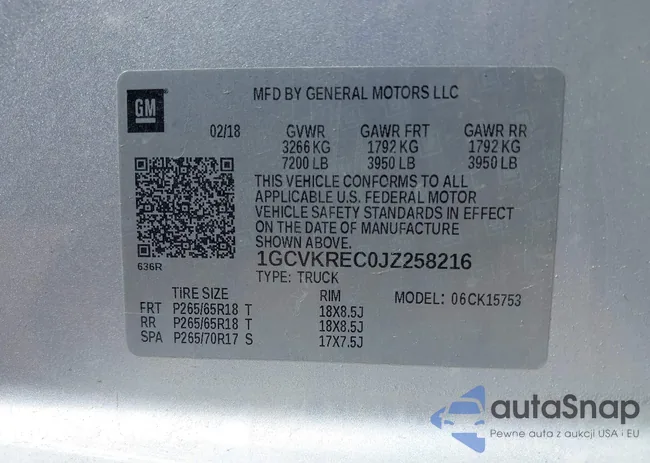 1GCVKREC0JZ258216: 43381173