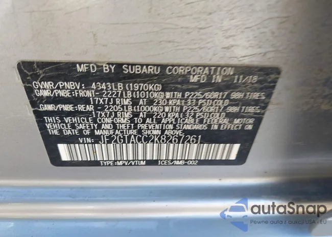 JF2GTACC2K8267261: 43380625