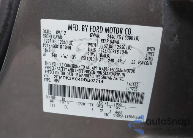 2FMDK3KC4DBB02714: 43381685