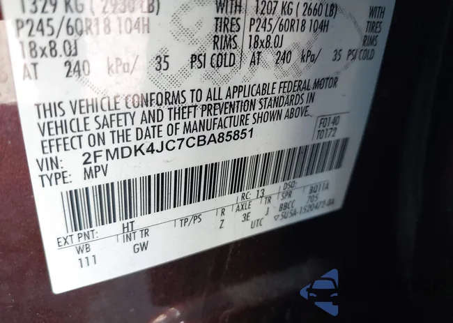 2FMDK4JC7CBA85851: 43381739