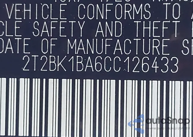 2T2BK1BA6CC126433: 43381754