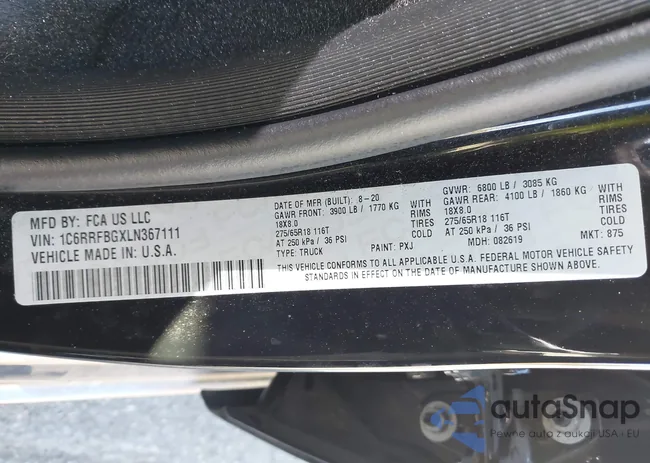 1C6RRFBGXLN367111: 43381809