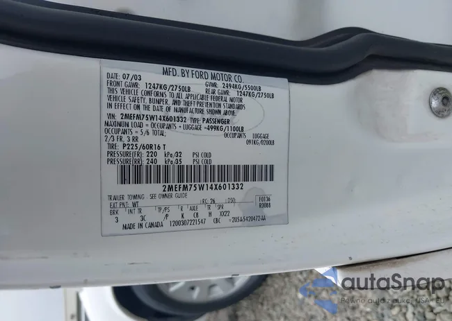 2MEFM75W14X601332: 43381842