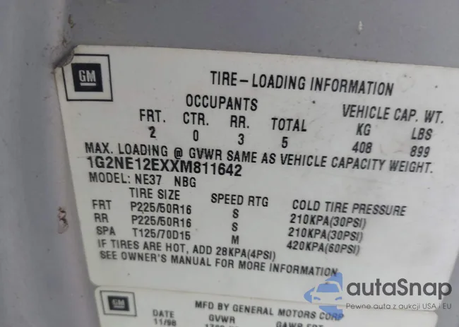 1G2NE12EXXM811642: 43382007