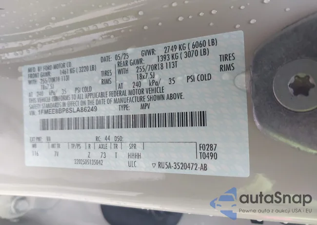 1FMEE8BP8SLA86249: 43382036