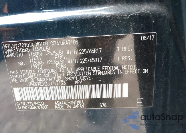 JTMRFREV2JJ717123: 43382240