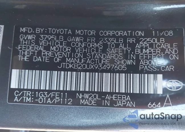 JTDKB20UX93497605: 43381598