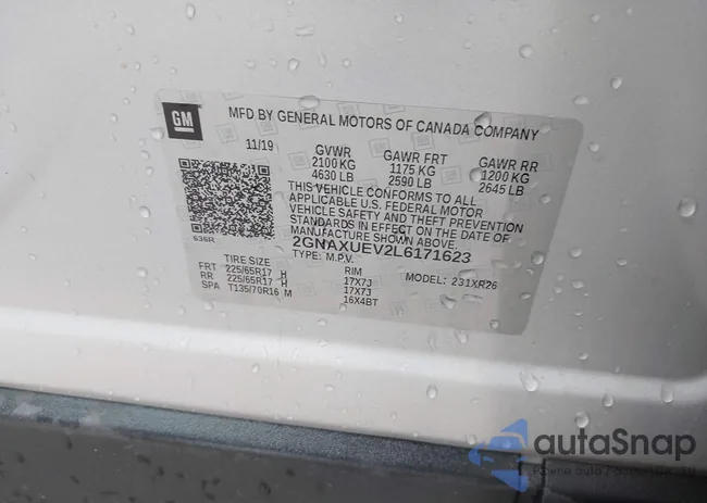 2GNAXUEV2L6171623: 43382874