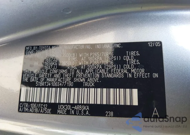 5TBRT34106S477190: 43383039