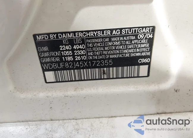 WDBUF82J45X172355: 43383244