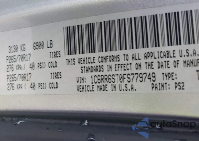 1C6RR6ST0FS779749: 43382518