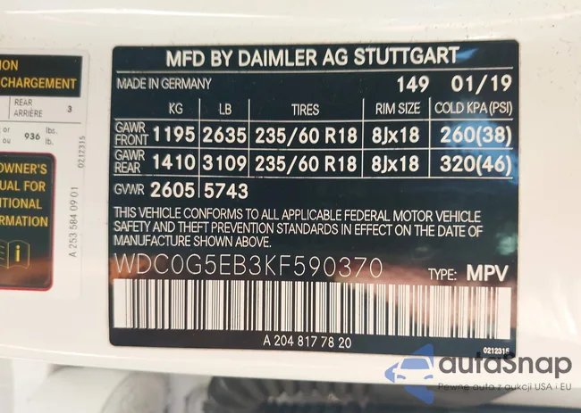 WDC0G5EB3KF590370: 43382594