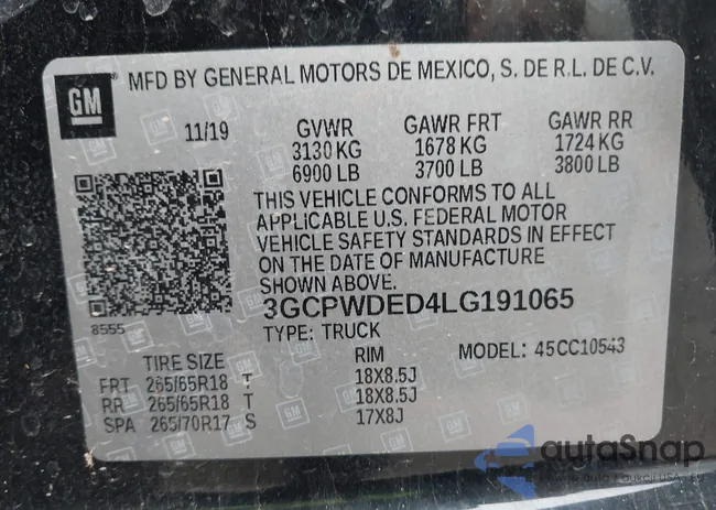 3GCPWDED4LG191065: 43382607