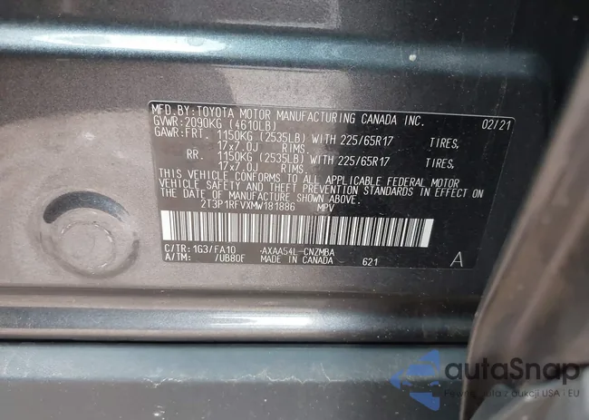 2T3P1RFVXMW181886: 43382616