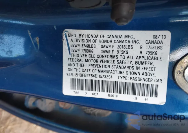 2HGFB2F54DH573294: 43383678