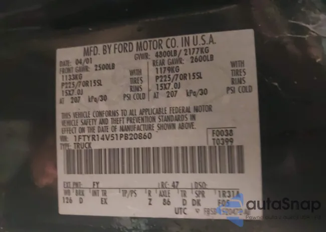 1FTYR14V51PB20860: 43383980