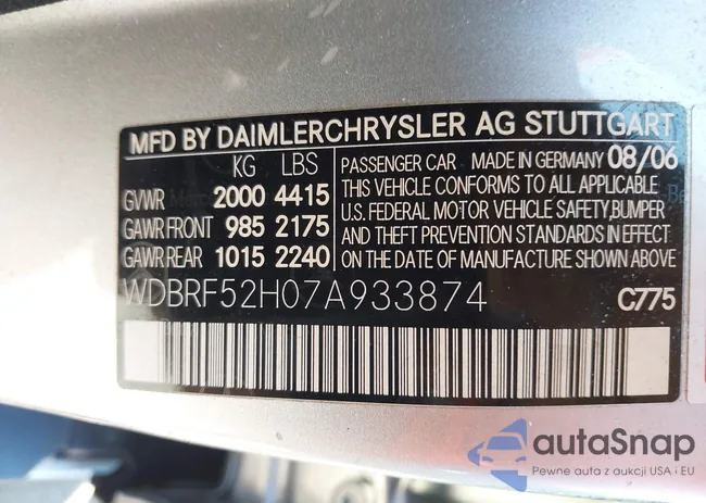 WDBRF52H07A933874: 43383466